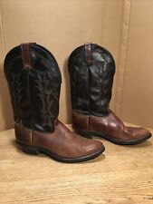 Vintage TEXAS Brand USA women’s Leather Western Cowboy Boots brown black Sz 10 M