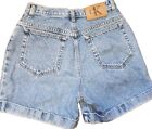 Calvin Klein Jean Shorts Womens Size 10 Blue Bermuda Cuffed Hem Vintage USA MADE