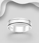 Silver Spinner 5mm wide Anti-anxiety Fidget Men's Spin Band Ring 925 Sterling