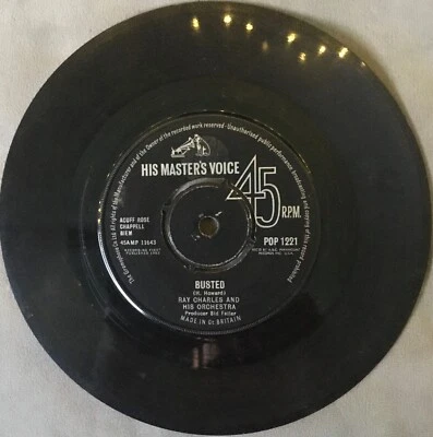 Ray Charles And His Orchestra- Busted 1963 7" 45RPM His Master's Voice VG R&B - Image 1 of 4