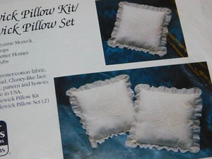 Vintage 1990 Better Homes & Gardens CANDLEWICK PILLOW KIT Embroidery 2164 PAIR - Picture 1 of 4