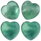 Healing Crystal 0.8 Inch Green Fluorite Heart Love Carved Palm Worry Stone Chakr