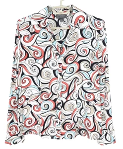 CLASSIQUES ENTIER Women's 100% Silk Long Sleeve Blouse Paisley Multicolor Size 6 - Picture 1 of 13