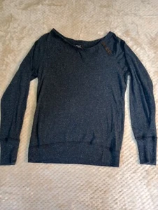 Falls Creek Women's Shirt Size M Blue Long Sleeve Shoulder Buttons - Picture 1 of 9