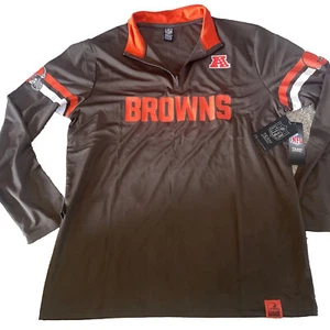 CLEVELAND BROWNS NFL Men's Pullover Jacket Windbreaker Coat 1/4 Zip Adult - XL - Picture 1 of 6