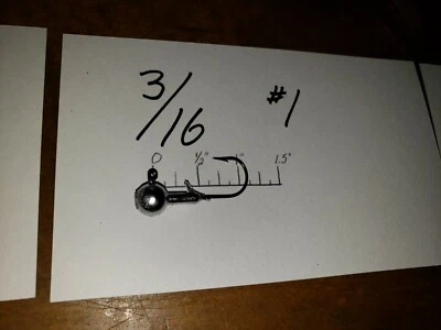 TCI JIGS 50 3/16 Round Head Jigs Mustad Bronze Hooks #4 #2 #1 1/0 2/0 or 3/0 You Choose