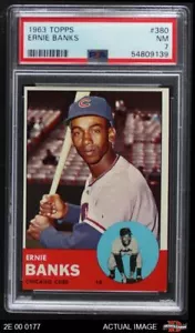 1963 Topps #380 Ernie Banks Cubs HOF  PSA 7 - NM - Picture 1 of 3