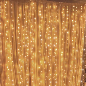 Twinkle Star 300 LED Window Curtain String Lights Wedding Party Home Garden - Picture 1 of 12