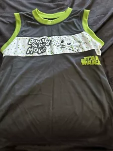 Star Wars Yoda Green Sleeveless Shirt Boys Size 7 - Picture 1 of 5