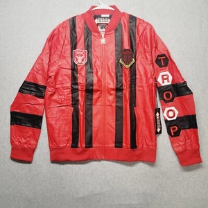 World of Troop Leder Motorrad Jacke rot/schwarz Herren Größen Large Extra Large L XL - Bild 1 von 12