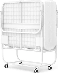 Homieasy 38" Folding Bed with Mattress & Storage Cover,Extra Guest Bed on Wheels - Picture 1 of 8