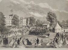 The Queen's Garden Party at Buckingham Palace 1868 beautiful vintage print