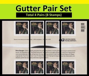 US 5708a Music Icons Pete Seeger imperf NDC horz gutter pair set 4x2 MNH 2022 - Picture 1 of 1
