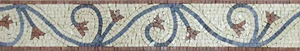 Spiral Vine Leaf Tile Art Border Skirting Marble Mosaic - Picture 1 of 1
