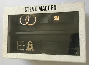 Steve Madden 2 Black Belts Gift Set Small Medium Gold/ Silver Buckles S/M Belt