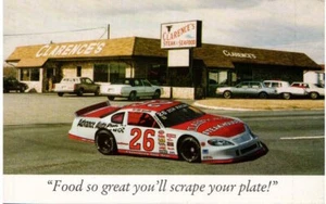 Postal auto de carreras #26 de restaurante de mariscos Martinsville va Clarence's Steak - Imagen 1 de 1