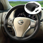 Car Steering Wheel Cover Anti-Slip DIY Microfiber Leather 15in w/ NeedleThread