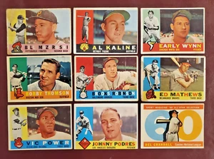 1960 Topps Lot (9) Kaline B. Robinson Mathews Mazeroski Wynn Podres! Low/Mid Gr - Picture 1 of 6