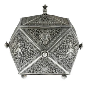 Antique Sri Lankan Silver Multi-Sided Box, Sri Lanka, Ceylon - Circa 1900 - Picture 1 of 11