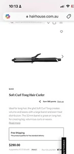 GHD Soft Curl Tong Hair Curler - Picture 1 of 5