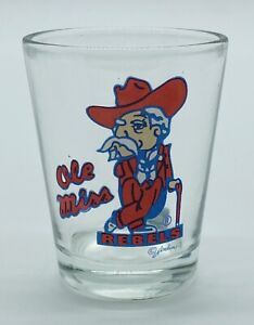 Ole Miss Rebels Colonel Reb Shot Glass-New