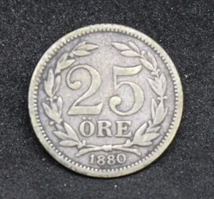 1880 Sweden 25 Ore - Picture 1 of 2