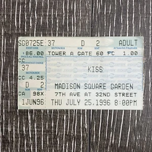 KISS Biglietto Vintage Stub Madison Square Garden New York 25 luglio 1996 - Foto 1 di 2