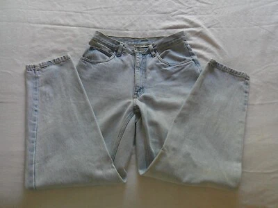 Jeans feminino vintage Sigrid Olsen lavagem leve 8 perna cônica pequena 5 bolsos - Imagem 1 de 4