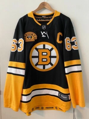 Camiseta deportiva auténtica nueva Brad Marchand Boston Bruins Fanatics Breakaway Centennial M Foto 1 de 4