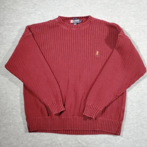 Chaps Ralph Lauren Pullover Herren Big 2X Rot Zopfmuster Baumwolle Rundhals Pulli - Bild 1 von 7