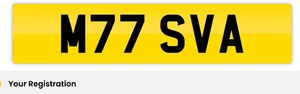 M77 SVA - Cherished Private Number Plate - on DVLA Registration Certificate - Picture 1 of 1