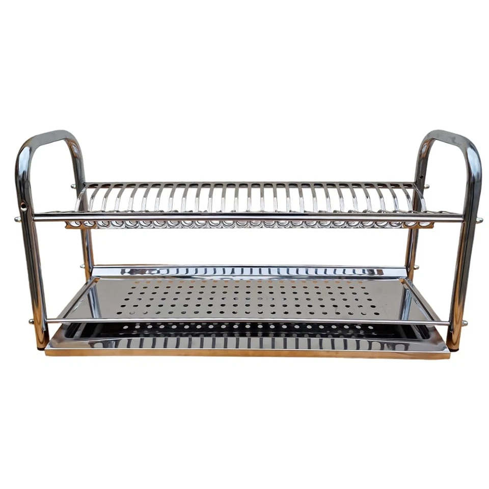 SCOLAPIATTI DA BASE PARETE O APPOGGIO IN ACCIAIO INOX 40 50 60 70 80 cm CON - Immagine 1 di 4