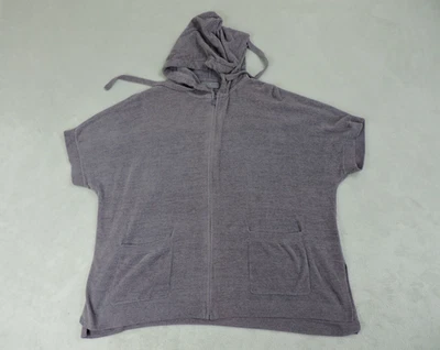 Sudadera con capucha para mujer Barefoot Dreams cremallera completa CozyChic Ultra Lite púrpura pequeña cómoda Foto 1 de 4