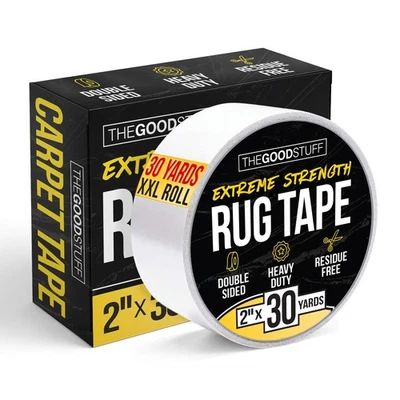 Double Sided Rug Tape [2 Inch x 30 yd] Carpet Tape for Securing Area Rugs to ... - Image 1 of 4