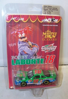 1:64 ACTION 2002 #18 INTERSTATE BATTERIES BOBBY LABONTE MUPPET SHOW PEPE NIP - Image 1 of 2