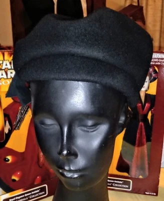 Vintage 1930's Henry Pollack black wool Glenover fashion hat small-6 3/4 ribbon - Image 1 of 4