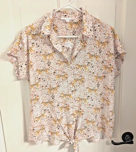 NWOT Jane + Delancey Cheetah Top - Sz Medium - Animal Print - Picture 1 of 5