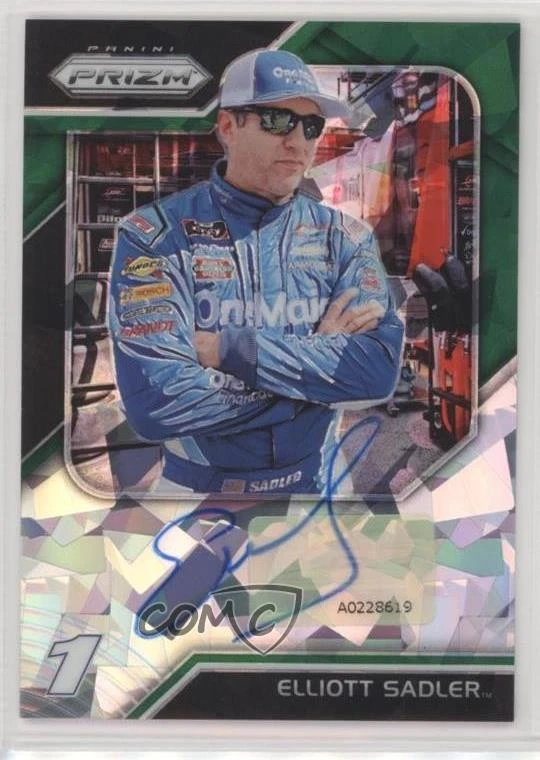 2018 Panini Prizm Driver Signatures Green Prizm /99 Elliott Sadler #DS-ES Auto - Image 1 of 2