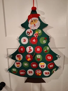 Christmas Advent Calendar Felt Christmas Tree 24 Days - Preowned - Picture 1 of 7