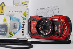 [Casi COMO NUEVO] RICOH WG-30 Vermillion Rojo 1.6MP Impermeable con Tarjeta SD 512MB JAPÓN - Imagen 1 de 22