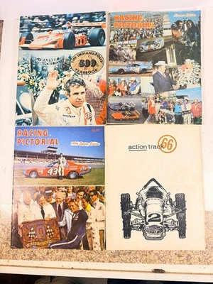 Vintage Racing Programs Lot – Indy 500 Yearbook + Racing Pictorial 1970s–80s - Image 1 of 2