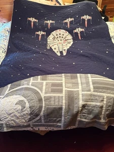 Pottery Barn Kids Star Wars Millennium Falcon X-Wing Twin Size Quilt - Picture 1 of 8