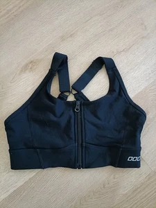 Lorna Jane black zip front maximum support adjustable crop bra size S - Picture 1 of 3