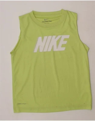 NIKE Girls Dri Fit Graphic Vest Top 6-7 Years Green BA26 - Image 1 of 4