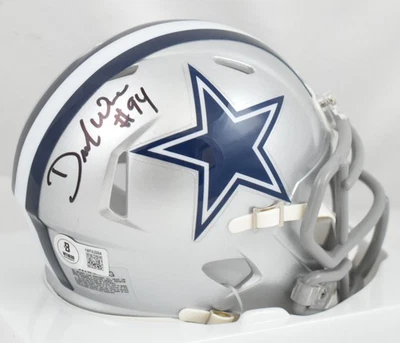 Minicasco de velocidad autografiado por DeMarcus Ware de los Dallas Cowboys - Beckett con holograma Foto 1 de 3