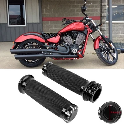 1" Motorcycle Handle Bar Hand Grip For Victory Vegas 8 Ball Cross Country Hammer - Image 1 of 4