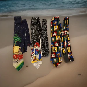 Disney Set mit 3 Herren Krawatten Mickey Pluto Goofy Donald Duck �� - Bild 1 von 8