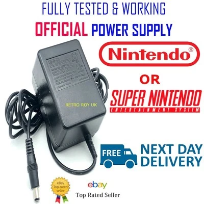Official Super Nintendo SNES / NES Nintendo AC Adapter power supply UK plug  - Image 1 of 4