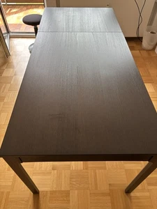 Ausziehbarer Schwarz Esstisch 120 - 180 x 80 CM Holz - Tisch - Kaum Benutzt - Bild 1 von 3