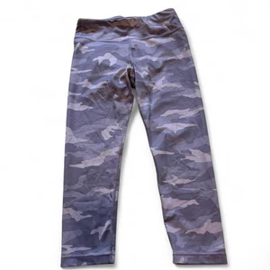 Athleta Girl Printed Chit Chat Capri Leggings purple Camo Size L Age 12 - Picture 1 of 5